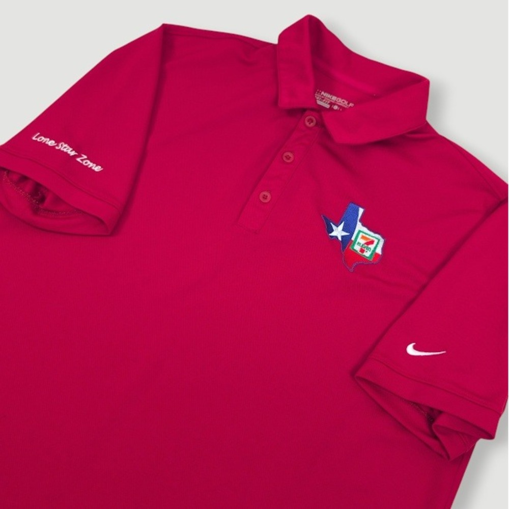 7-Eleven x Nike Dri-FIT Uniform Polo Shirt Men Large Red Texas Lone Star Zone